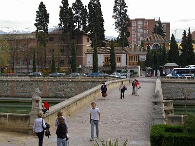 Saturday 1 April, 2006  This is the Rio Genil which is created by runoff from the melting snows of the Sierra Nevadas.  The river is stored in a huge dam in the hills and runoff is controlled to flow through the city of Granada. It eventually joins the Guadalquivir.