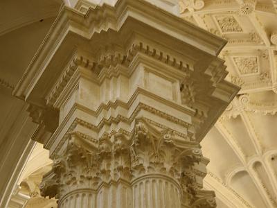 Saturday 1 April, 2006  Large Corinthian (Greek classical) columns support intricate plaster work.