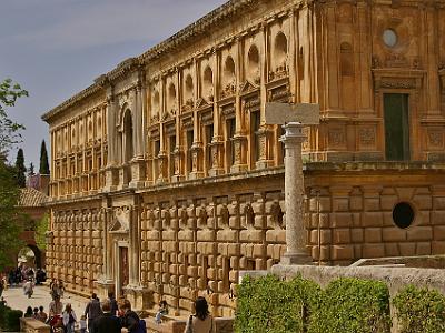 Sunday 2 April, 2006  King Carlos V  commanded the construction of the palace in 1527, 35 years after the fall of Granada to the Christians.   He wished to establish a permanent residence, befitting an emperor, close to the Alhambra palaces.