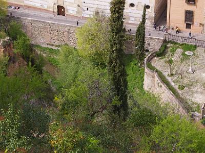 Sunday 2 April, 2006  The mighty Rio Darro. It is a trickle here and shortly goes underground. At one time, this river supplied the water for the parks, gardens, fountains and people of the Alhambra.