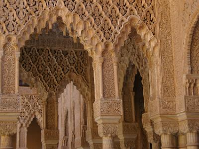 Sunday 2 April, 2006  Intricate plaster work frames the entry to the Hall of the Kings.