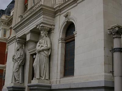 Wednesday 22 March, 2006  Ornate statues decorate the Ministry of Agriculture building. The building is directly opposite Atocha station..