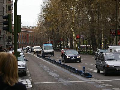 Wednesday 22 March, 2006  The five lanes heading towards Atocha have a special bus lane that can be used by motor bikes and scooters as well.