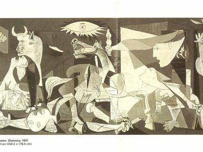 Thursday 6 April, 2006  The Guernica. This was Picasso's response to an atrocity where a Basque village was bombed with the mass killing of innocents.