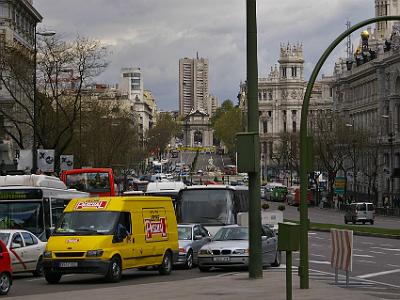 Friday 7 April, 2006  Looking down Calle de Alcala  towards the Plaza de Cibels