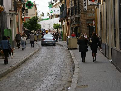 Thursday 23 March, 2006  Walking down Calle San Vicente. We're on our way to the bus terminus to find out about transport to the MotoGP in Jerez  de la Frontera this coming Saturday and Sunday.