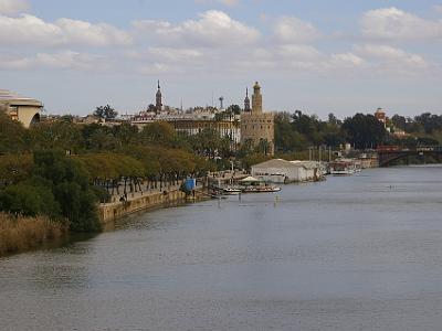 Thursday 23 March, 2006  Looking down the Gudalquivir at the Torre del Oro (Spanish for Gold Tower).