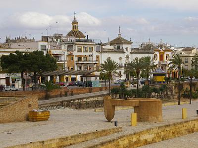 Thursday 23 March, 2006  Waterfront public areas along the Guadalquivir. The road behind is the Paseo de Cristobal Colon - Spanish for Christopher Columbus.