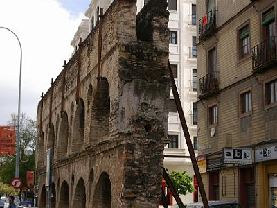 Friday 24 March, 2006  A Roman aqueduct in the Nervión district. It was possibly built in the time the town got its walls, between 68 and 65 BCE, when Julius Caesar conquered Iberia.