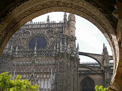 Sunday 26 March, 2006  The Puerta del Perdón y Patio de los Naranjos is part of the original Moorish archway that was retained when the cathedral was built over the top of the mosque.