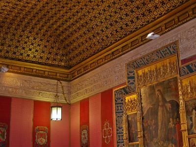 Sunday 26 March, 2006  The Chapel of the Casa de la Contratación (house of trade).  Isabella of Castille received Christopher Columbus after his second voyage to the Americas here. The ceiling has octagonal and star-shaped designs, influenced by Mudéjar art.