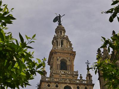 Monday 27 , 2006  A 4m statue installed 1568  stands at the top of the tower. The statue was originally called the Giralda (Weathervane) since it twisted with the wind.  The tower later became known as the Giralda while the statue became the Giraldillo.