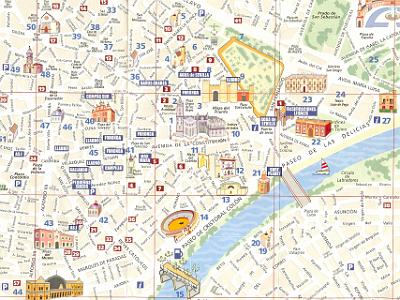 Thursday 23 March, 2006   We arrived at Sevilla Santa Justa station and caught a cab to our hotel. The hotel was suffocatingly small and still cost $188 per night.  This map shows most of the places we visited over the next few days.