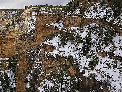 Thursday 9 March, 2006  Snow-covered ledges add to the canyon's beauty.