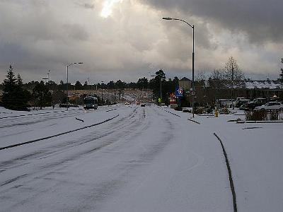 Friday 10 March, 2006  Heading out of Flagstaff on our way back to Phoenix - cold and windy.