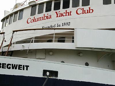 Monday 20 March, 2006  Abegweit was originally a Canadian ice breaker and ferry.  It came to its present location in 1983 from Nova Scotia, via the St Lawrence Seaway, and is the club's headquarters.