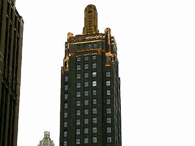 Monday 20 March, 2006  Carbide & Carbon building was built in 1929 to resemble a dark green champagne bottle with gold foil.  It has 37 floors and In 2004 it was converted into the Hard Rock Hotel.