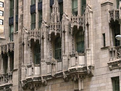 Monday 20 March, 2006  Gothic features of the Tribune Tower building.