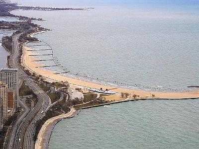 Monday 20 March, 2006  Looking up Lake Shore Drive to the North. O'Hare is to the NW from here.