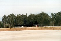 During a mission, an SR71 would take off with nearly empty fuel  tanks and then refuel in mid-air from a tanker. It would then proceed on its mission, sometimes needing more mid-air refuelling.